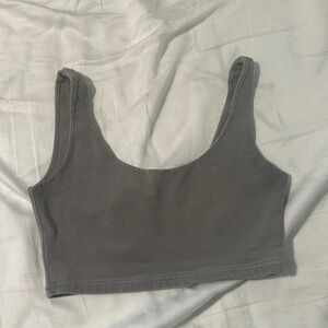 Gray Cropped Tank Top